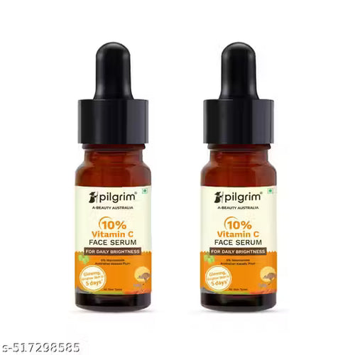 Pilgrim 10% Vitamin C Face Serum For Daily Brightness - 10 ml (Pack of 2)