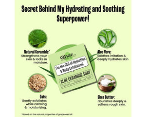 GHAR SOAPS Aloe Ceramide Soap For Hydration - 100 g