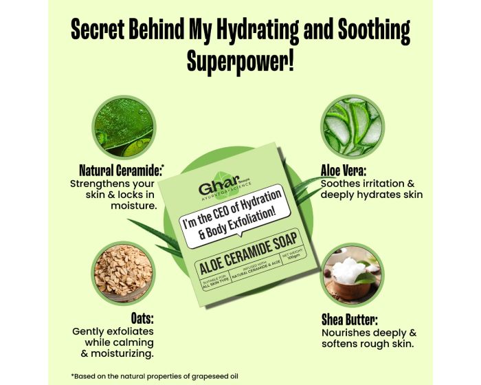 GHAR SOAPS Aloe Ceramide Soap For Hydration - 100 g