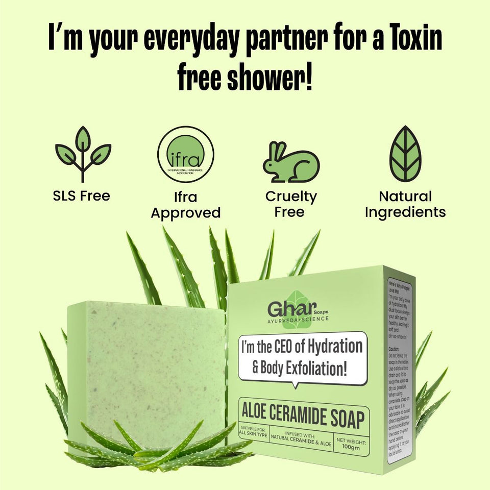 GHAR SOAPS Aloe Ceramide Soap For Hydration - 100 g