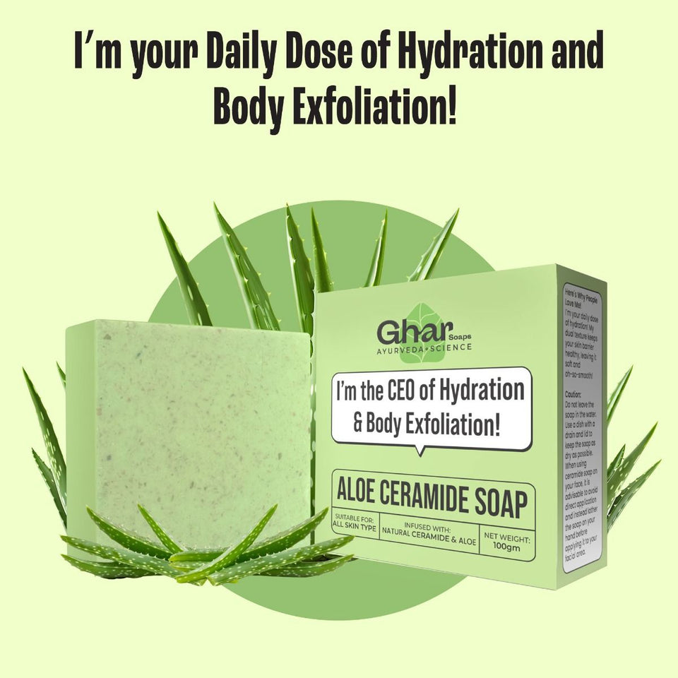 GHAR SOAPS Aloe Ceramide Soap For Hydration - 100 g