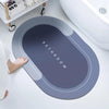 2 Pieces (3.5mm) Anti-Skid Water Soaking Oval Bathroom Print Rubber Mat, Water Absorbent Mat
