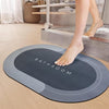 2 Pieces (3.5mm) Anti-Skid Water Soaking Oval Bathroom Print Rubber Mat, Water Absorbent Mat