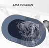 2 Pieces (3.5mm) Anti-Skid Water Soaking Oval Bathroom Print Rubber Mat, Water Absorbent Mat