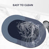 2 Pieces (3.5mm) Anti-Skid Water Soaking Oval Bathroom Print Rubber Mat, Water Absorbent Mat