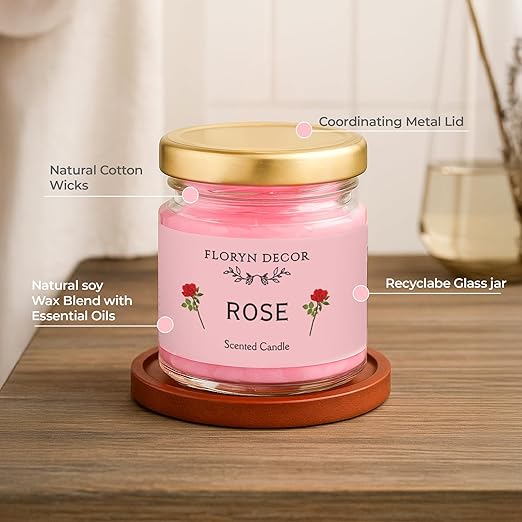 Decor Luxe Glass Jar Scented Candles Gift Set