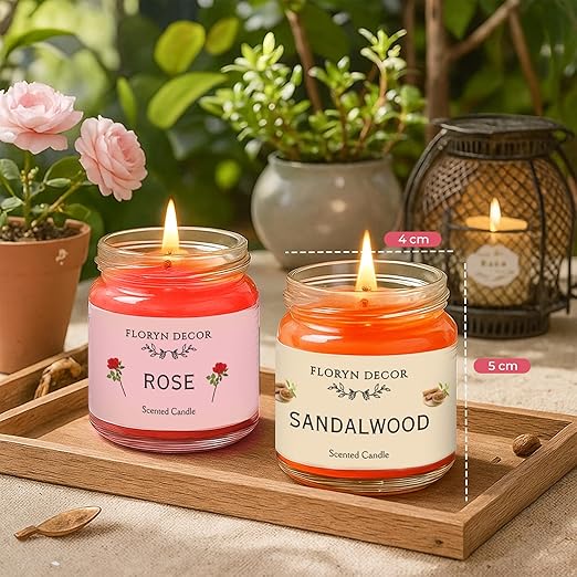 Decor Luxe Glass Jar Scented Candles Gift Set