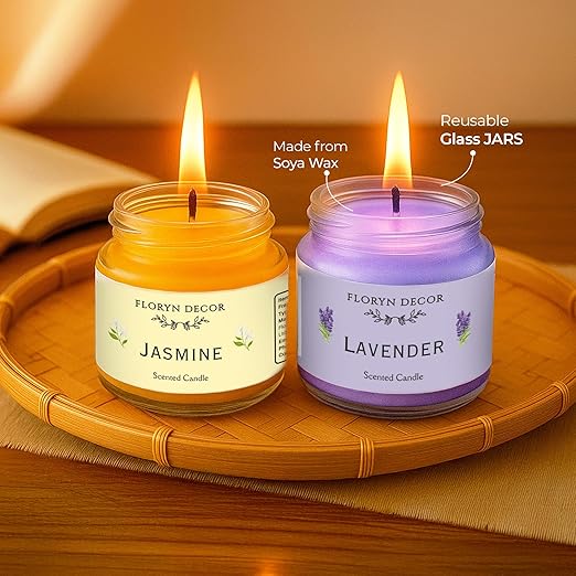 Decor Luxe Glass Jar Scented Candles Gift Set