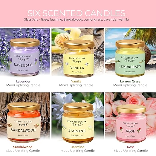 Decor Luxe Glass Jar Scented Candles Gift Set