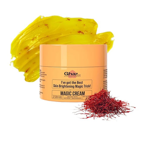 GHAR SOAPS Magic Cream With Saffron & Niacinamide For De-Tan, Moisturizing, Skin Brightening
