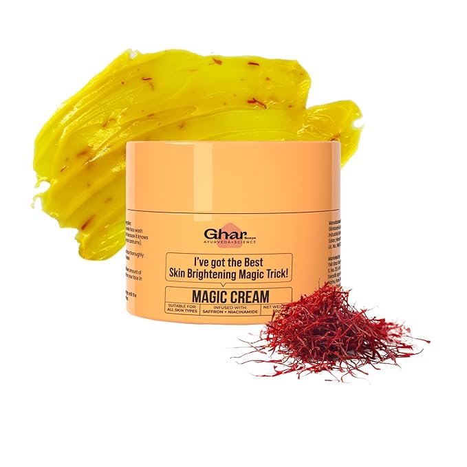 GHAR SOAPS Magic Cream With Saffron & Niacinamide For De-Tan, Moisturizing, Skin Brightening