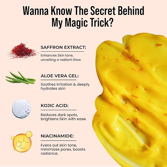 GHAR SOAPS Magic Cream With Saffron & Niacinamide For De-Tan, Moisturizing, Skin Brightening