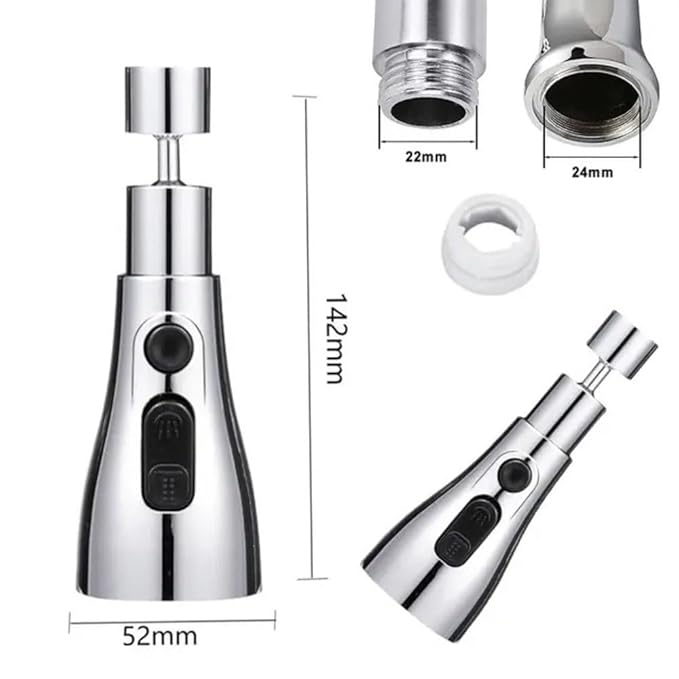 Universal Kitchen Faucet 3-Function Pull Down Sink Sprayer Attachment