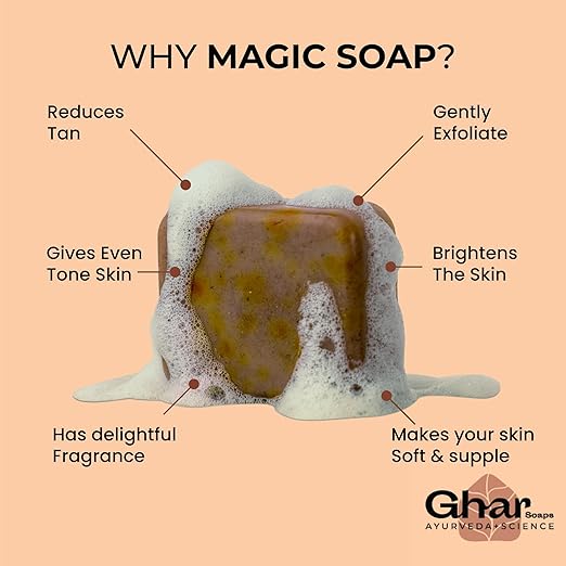 Ghar Soaps Sandalwood & Saffron Magic Soaps For Bath