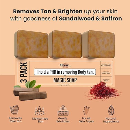 Ghar Soaps Sandalwood & Saffron Magic Soaps For Bath