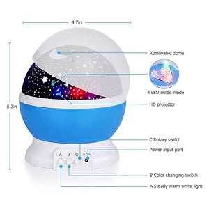 Star Master Galaxy Night Projector Lamp Led Starry Light with Moon, Ocean Wave & Astronaut Effects