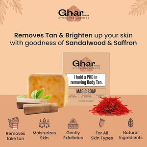 Ghar Soaps De-Tan Sandalwood & Saffron Magic Soaps