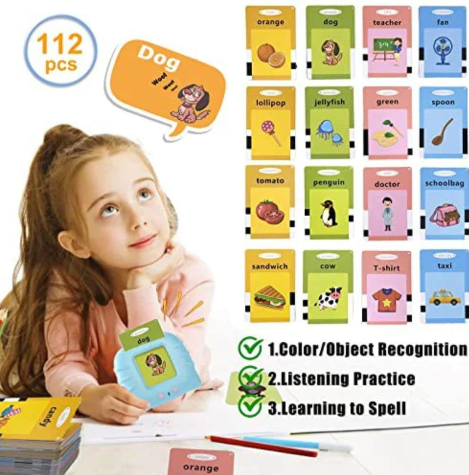 Flash Card Learning Device Toy Early Learning 224 Words Sounds Music Playing Game -
