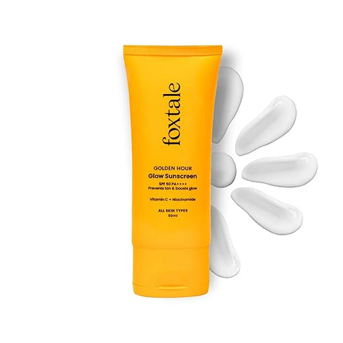 Foxtale SPF 50 Vitamin C Glow Sunscreen with PA++++ & Niacinamide
