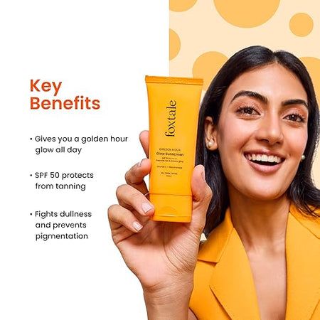 Foxtale SPF 50 Vitamin C Glow Sunscreen with PA++++ & Niacinamide